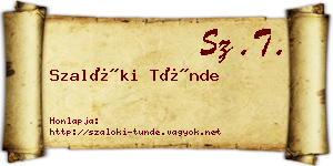 Szalóki Tünde névjegykártya